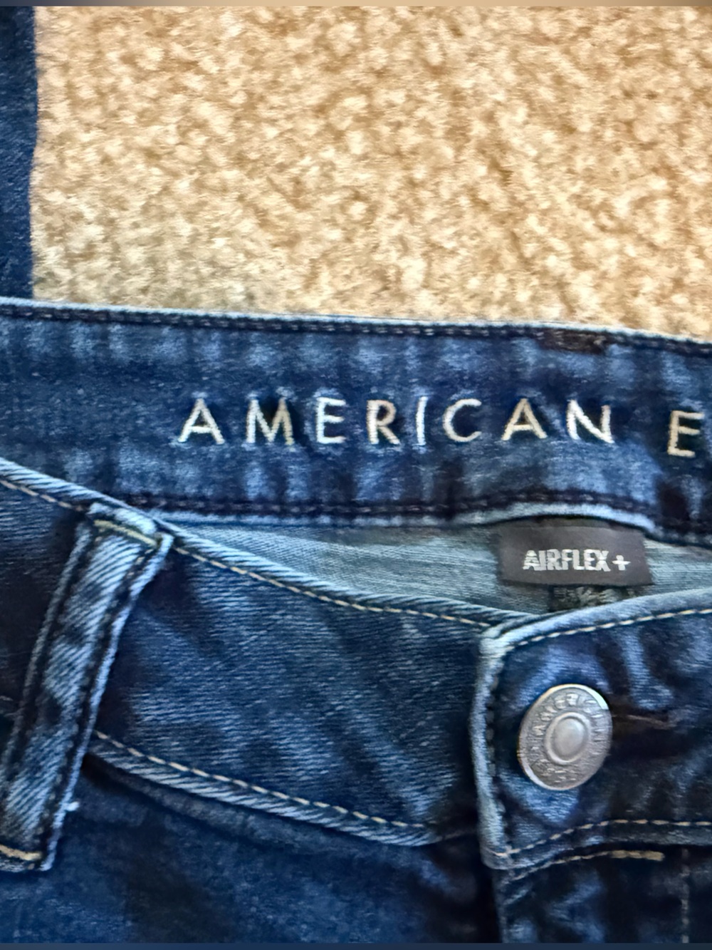 American Eagle Outfitters Men's airflex Blue Washed Straight Jeans (Pair) - Picture 4 of 7